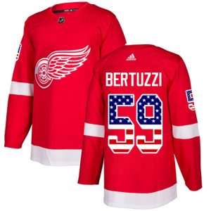 Miehille NHL Detroit Red Wings Pelipaita Tyler Bertuzzi #59 Authentic Punainen USA Flag Fashion